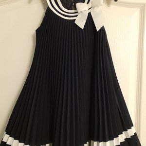 Girls navy and white dress